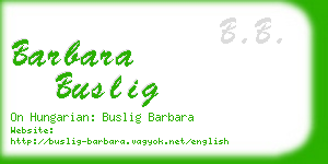 barbara buslig business card